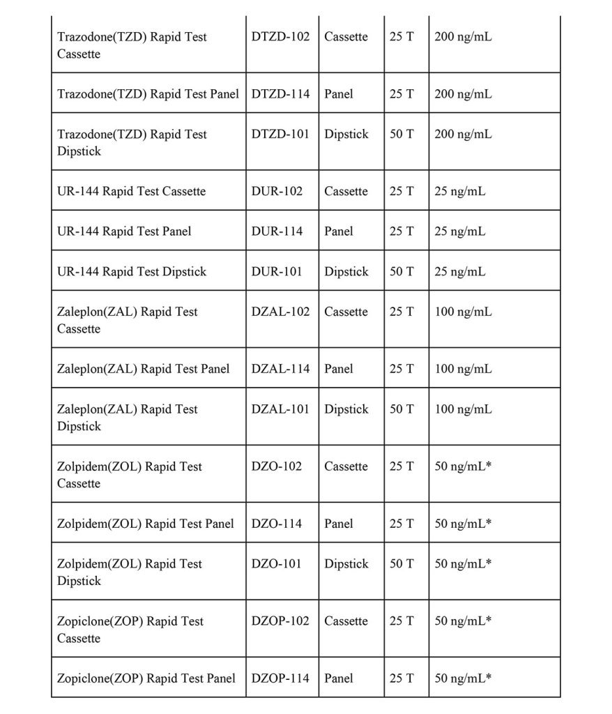 drugs of abuse rapid tests