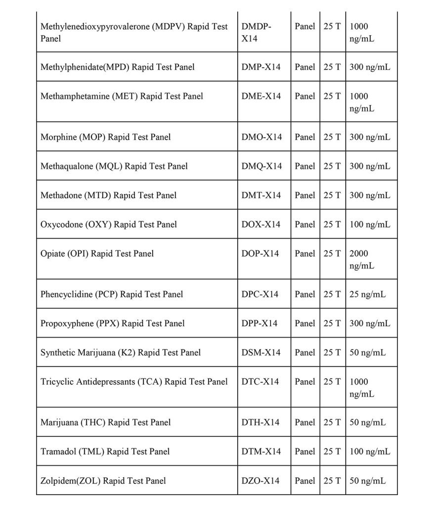 drugs of abuse rapid tests