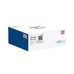 veuplex™ tbi assay the veuplex™ tbi assay is an in vitro diagnostic solution designed to quantitatively detect traumatic brain injury (tbi) or concussion through a blood test. the system measures two specific biomarkers that leak into the bloodstream following brain injury: gfap (glial fibrillary acidic protein) and uch l1 (ubiquitin c terminal hydrolase l1). this test uses magnetic particle immunoassay technology and is processed with the veudx analyzer, providing a more accurate, rapid, and cost effective alternative to conventional methods such as ct scans or the glasgow coma scale for monitoring patients after head trauma.